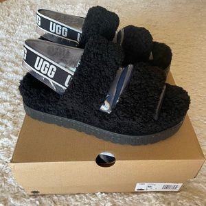 NIB New Ugg "Oh Fluffita" Black Sandal Shoes Size 10 - Make an offer